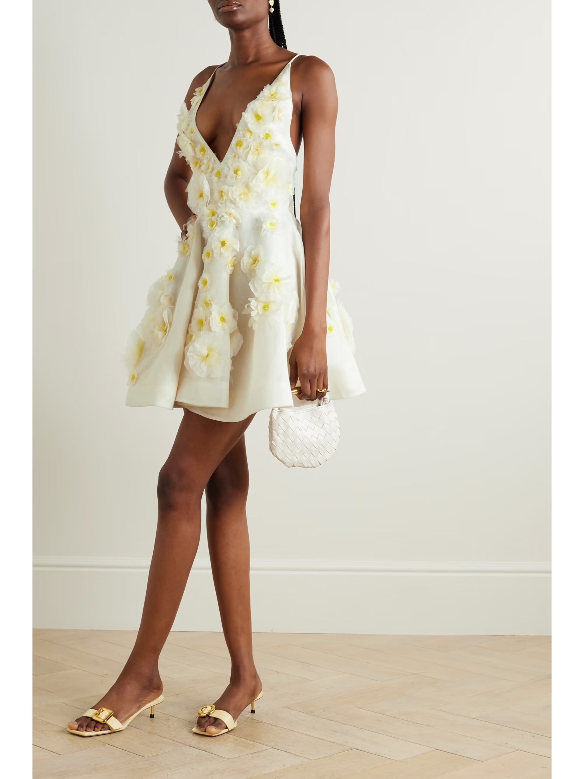 ZIMMERMANN Daisy Embellished Linen And Silkblend Mini Dress We