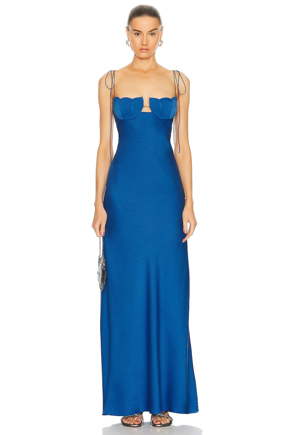 Anna Round Neck Beaded Maxi Occasion Dress main image 1