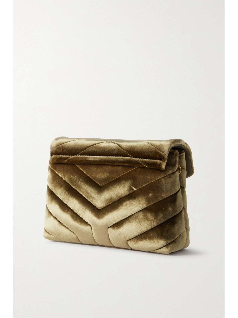 Loulou Small Quilted Velvet Shoulder Bag Full Size Image 3