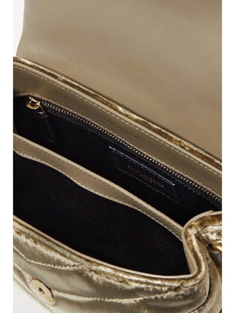 Loulou Small Quilted Velvet Shoulder Bag Full Size Image 4