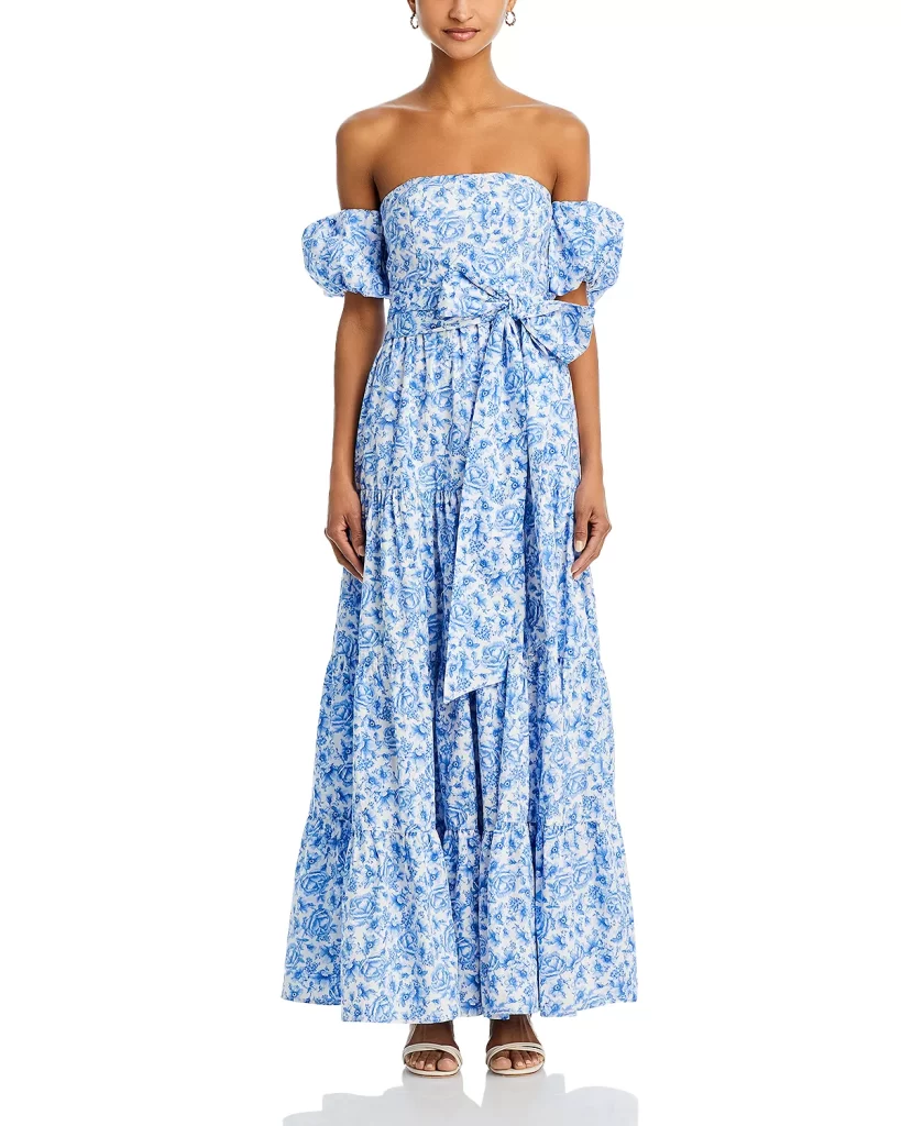 Floral Off-the-Shoulder Maxi Dress Full Size Image 1