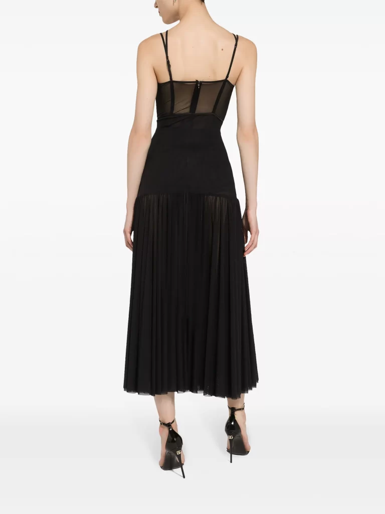 Dg-plaque Tulle Midi Dress Full Size Image 4