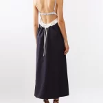 Dalina Open-back Poplin Midi Dress Thumbnail 2