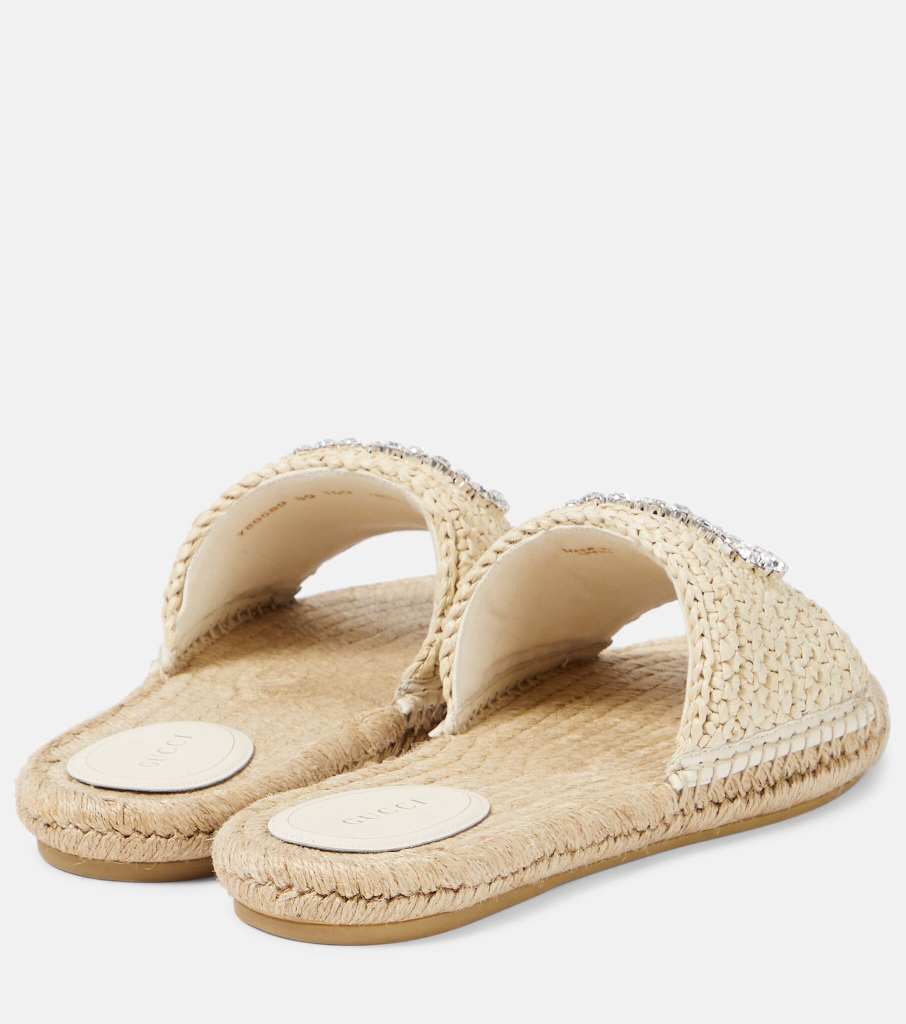 Gucci New £660 Natural Interlocking GG Cora Espadrille Slides 40