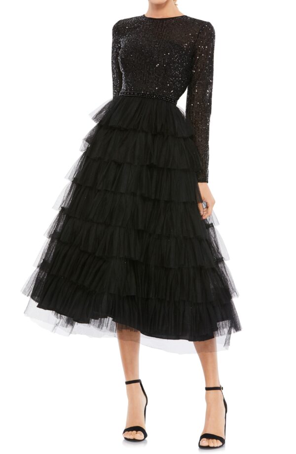 MAC DUGGAL Plus Jersey And Lace Cocktail Dress