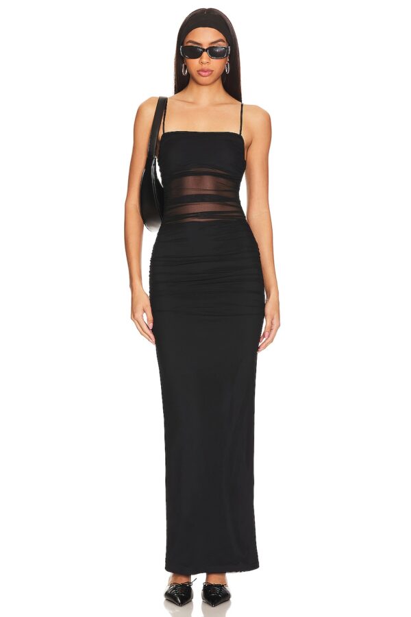 Celeste - Minimalist Sleeveless Button-Detail Maxi Dress