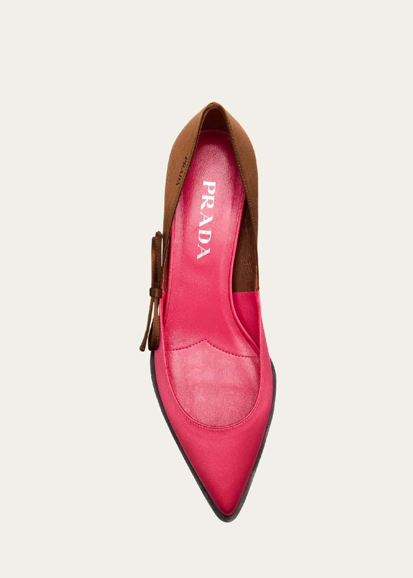 Prada Bicolor Cotton Mid Heel Pumps