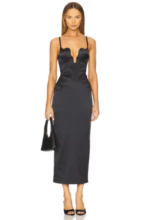 FLEUR DU MAL U-plunge Maxi Dress