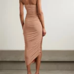 Diana Strapless Draped Stretch-Jersey Midi Dress Thumbnail 4