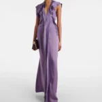 Draped Open-back Satin Gown Thumbnail 1