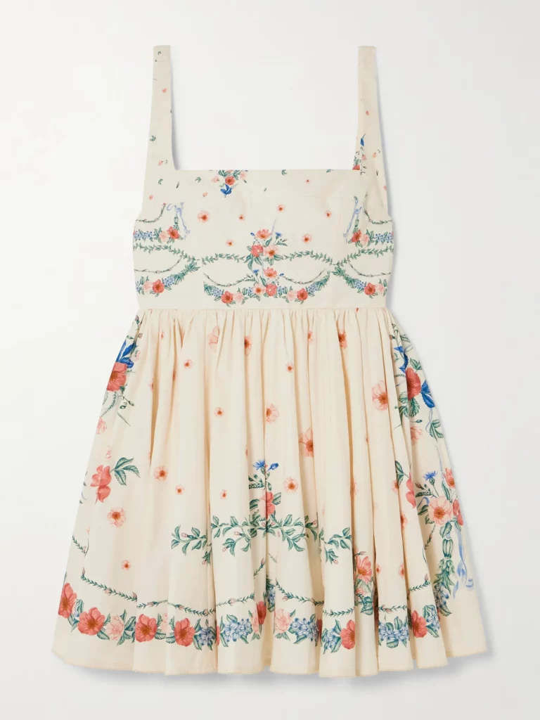 Hierbabuena Mosqueta Gathered Floral-print Mini Dress Full Size Image 3
