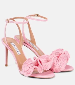 AQUAZZURA Noches Tropicales 85 Raffia Sandals