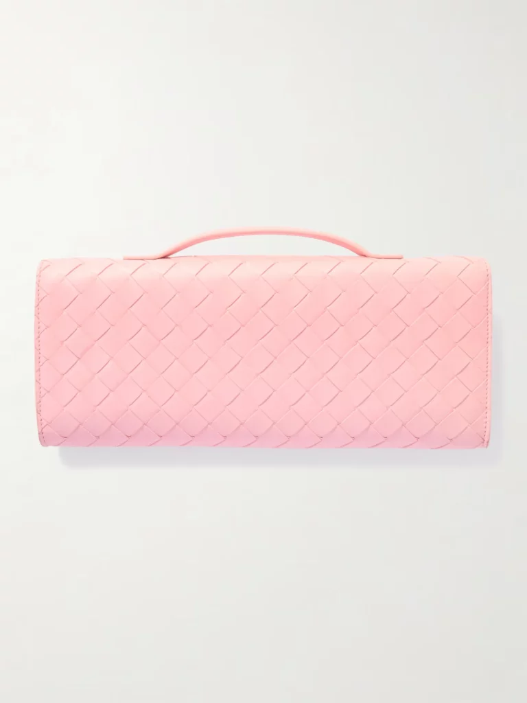 Long Andiamo Intrecciato Leather Clutch Full Size Image 4