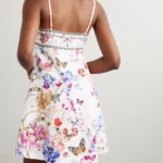 Embellished Floral-print Linen Mini Dress Thumbnail 2