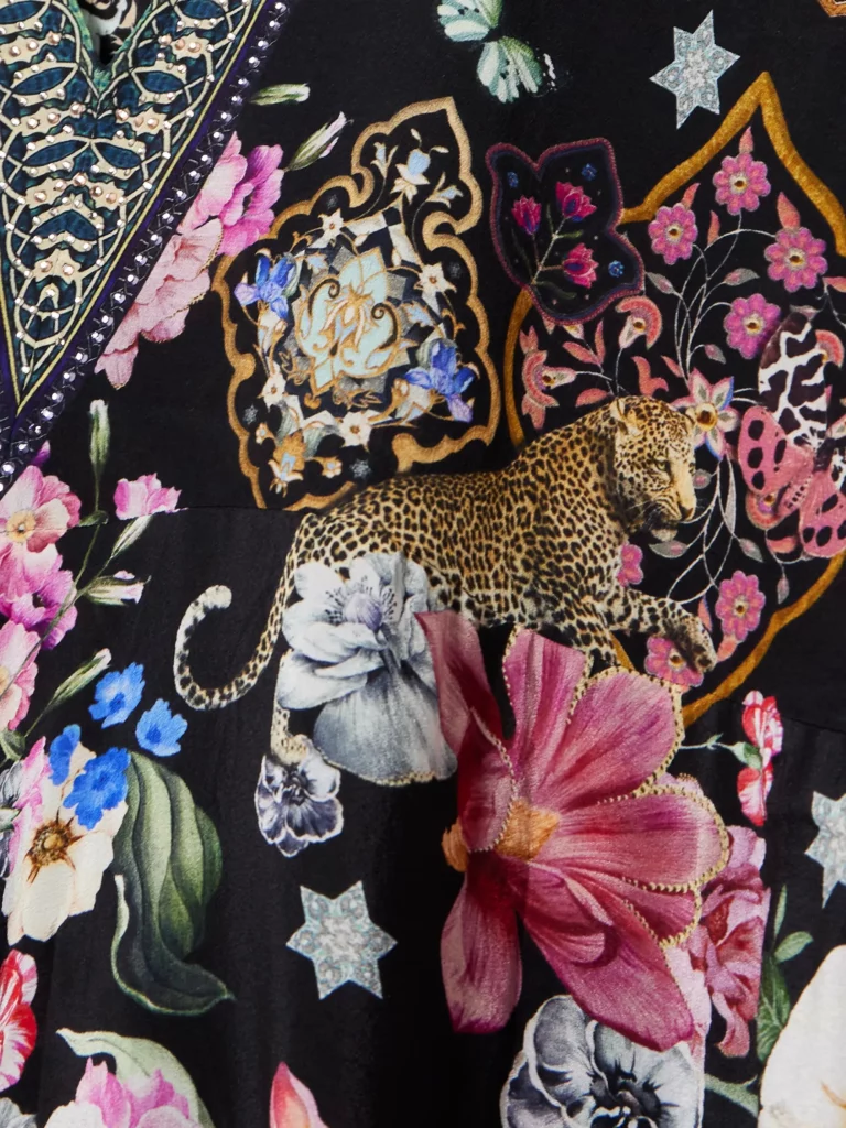 Midnight in Monserrate Crystal-embellished Printed Kaftan Full Size Image 2