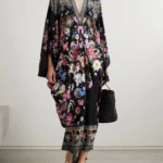 Midnight in Monserrate Crystal-embellished Printed Kaftan Thumbnail 1
