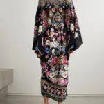 Midnight in Monserrate Crystal-embellished Printed Kaftan Thumbnail 3