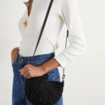 Sea Treasures Leather-trimmed Crocheted Cord Shoulder Bag Thumbnail 4