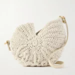 Sea Treasures Leather-trimmed Crocheted Cord Shoulder Bag Thumbnail 1