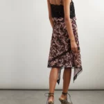 Asymmetric Lace-trimmed Printed Chiffon Midi Dress Thumbnail 3