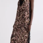 Dista Orchid Petal Print Lace Trim Midi Dress Thumbnail 4