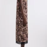 Dista Orchid Petal Print Lace Trim Midi Dress Thumbnail 2