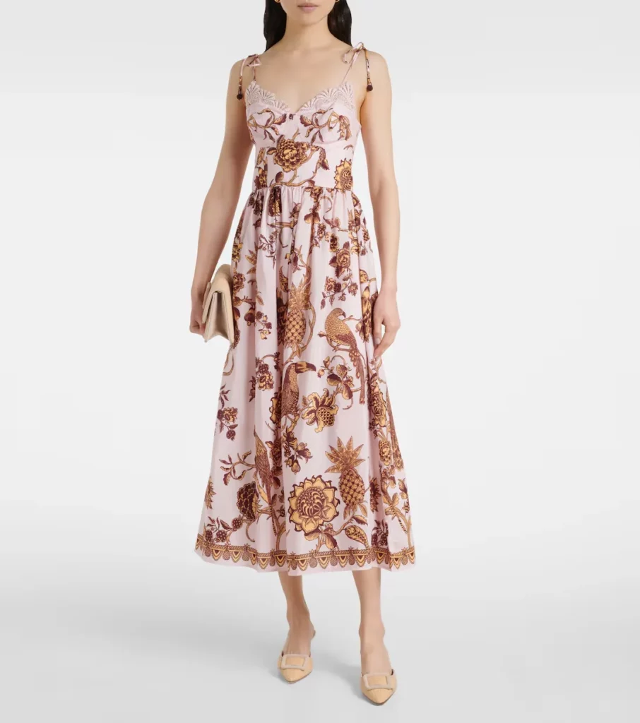 Tropical Landing Cotton-blend Midi Dress Full Size Image 1
