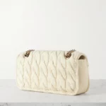 GG Marmont 2.0 Crystal-embellished Leather-trimmed Cable-knit Shoulder Bag Thumbnail 3