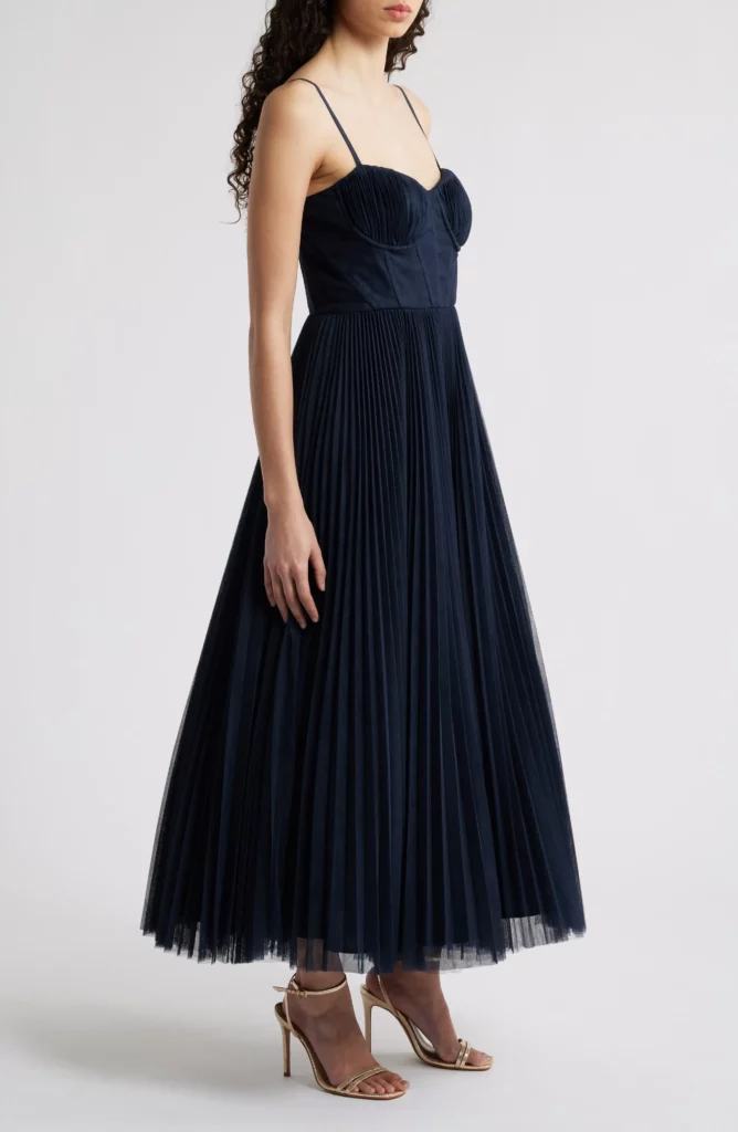 Pleated Cocktail Dress Full Size Image 3