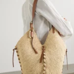 25P Tampa Leather-trimmed Raffia Bucket Bag Thumbnail 2