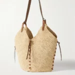 25P Tampa Leather-trimmed Raffia Bucket Bag Thumbnail 3
