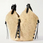 Tampa Mini Leather-trimmed Raffia Bucket Bag Thumbnail 2