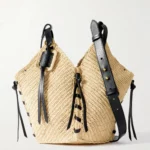 Tampa Mini Leather-trimmed Raffia Bucket Bag Thumbnail 1