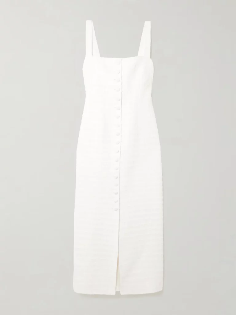 Joan Checked Cotton-blend Tweed Midi Dress Full Size Image 2