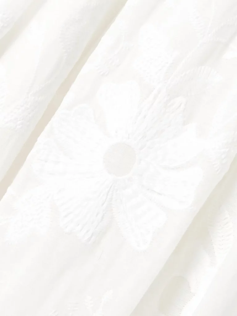 Desideria Strapless Guipure Embroidered Cotton-voile Midi Dress Full Size Image 4