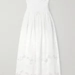 Desideria Strapless Guipure Embroidered Cotton-voile Midi Dress Thumbnail 2