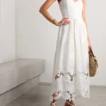 Desideria Strapless Guipure Embroidered Cotton-voile Midi Dress Thumbnail 1