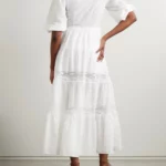 Poppi Lace-trimmed Tiered Broderie Anglaise Cotton Maxi Dress Thumbnail 4