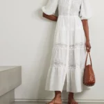 Poppi Lace-trimmed Tiered Broderie Anglaise Cotton Maxi Dress Thumbnail 1