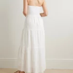 Sophie Strapless Scalloped Broderie Anglaise Cotton Midi Dress Thumbnail 3