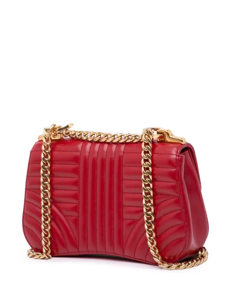 Small Quilted Calfskin Diagramme Curved Chain Flap Crossbody Bag Full Size Image 2