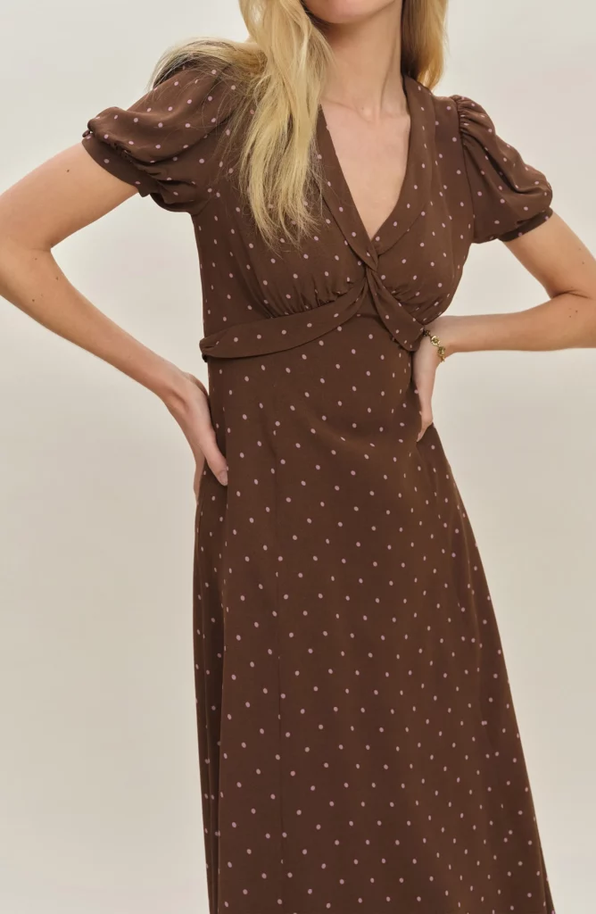 Michelle Puff Sleeve Midi Dress Full Size Image 2