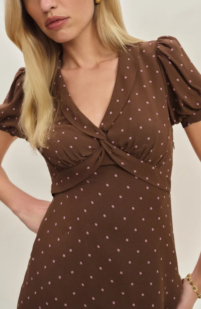 Michelle Puff Sleeve Midi Dress Full Size Image 4