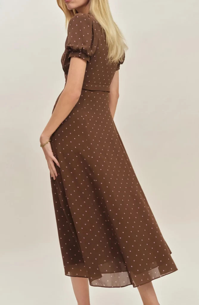 Michelle Puff Sleeve Midi Dress Full Size Image 3