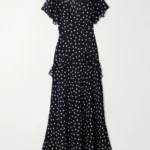 Evie Ruffled Polka-dot-silk-chiffon Midi Dress Thumbnail 4