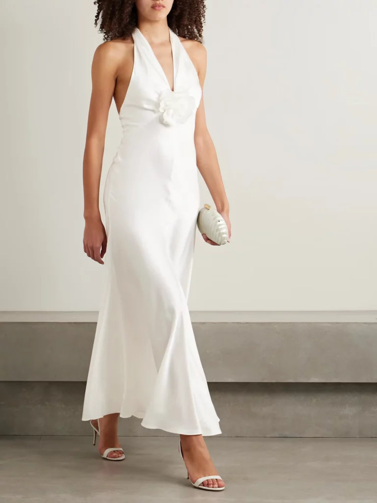 Embellished Silk-charmeuse Halterneck Gown Full Size Image 1