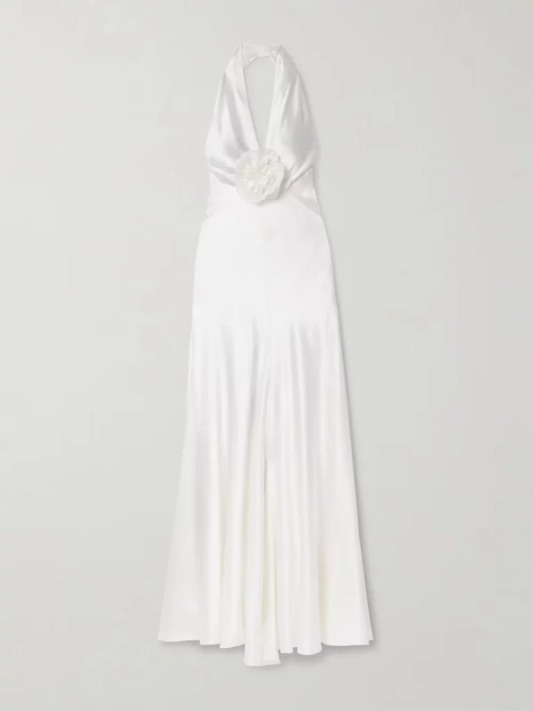 Embellished Silk-charmeuse Halterneck Gown Full Size Image 2