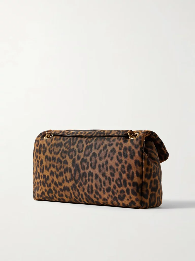 Calypso Small Padded Leopard-print Faille Shoulder Bag Full Size Image 3