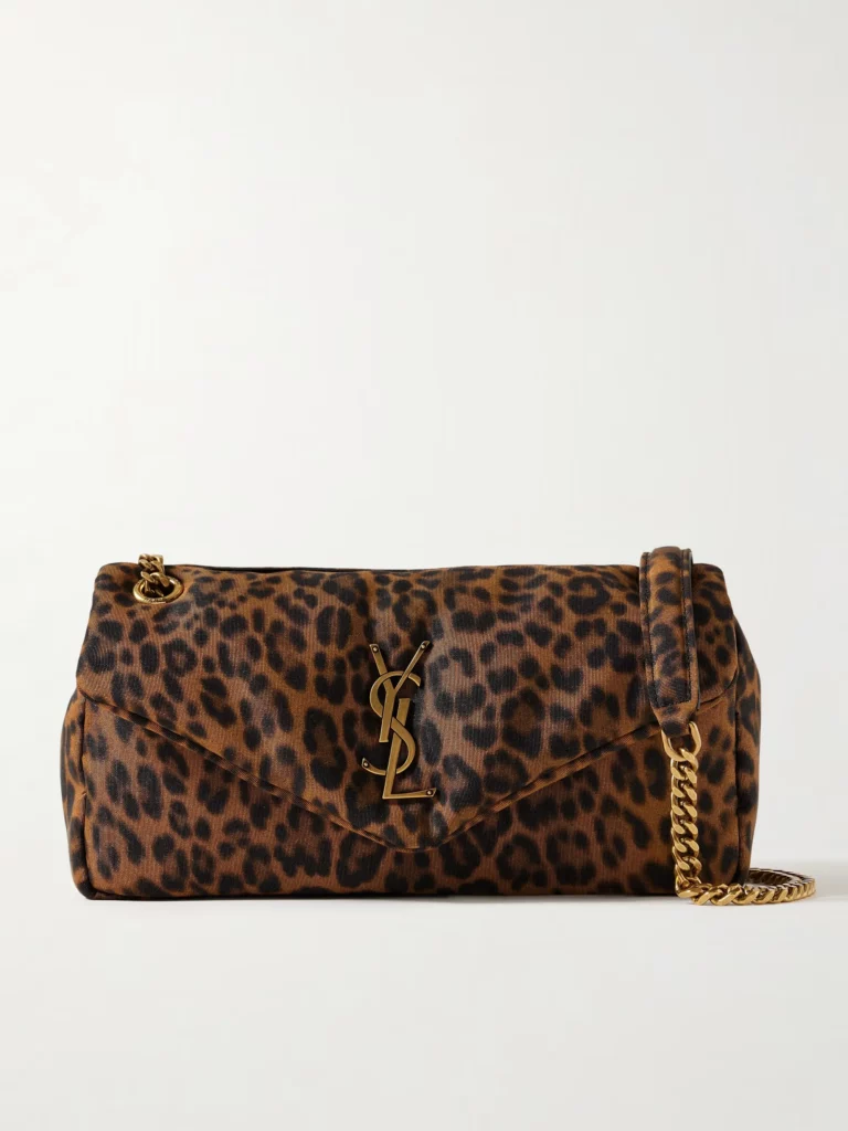 Calypso Small Padded Leopard-print Faille Shoulder Bag Full Size Image 1