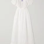 Milos Ruffled Broderie Anglaise Linen and Cotton-blend Maxi Dress Thumbnail 3